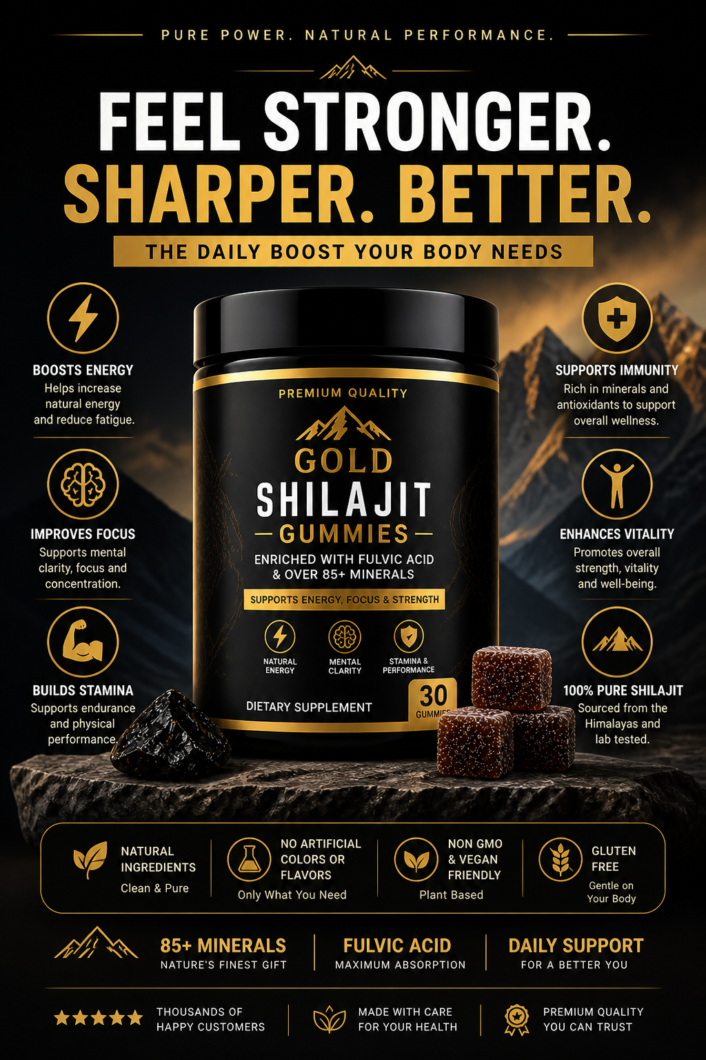 Shilajit Gummies – Energy, Focus & Vitality ⚡