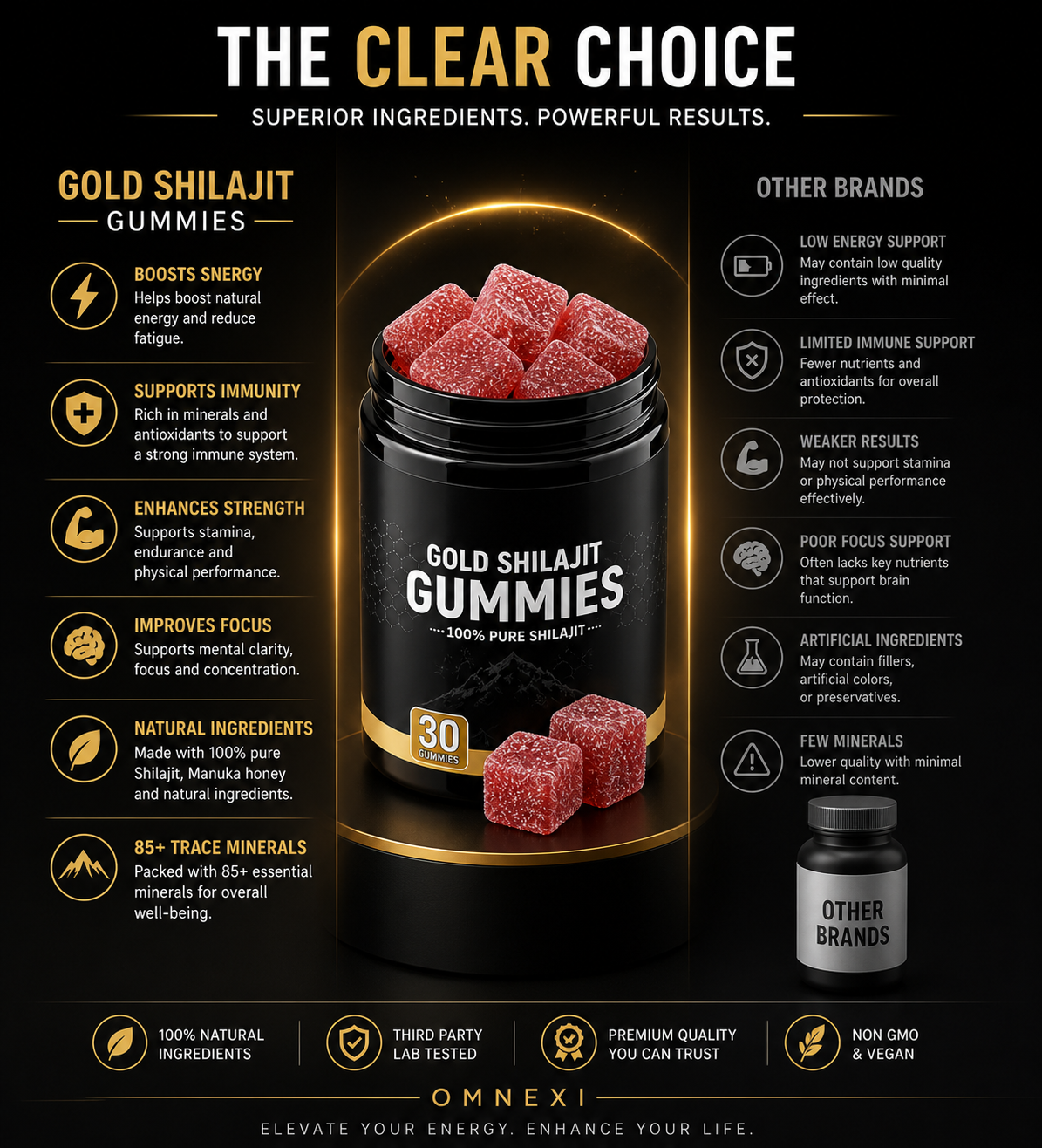 Shilajit Gummies – Energy, Focus & Vitality ⚡
